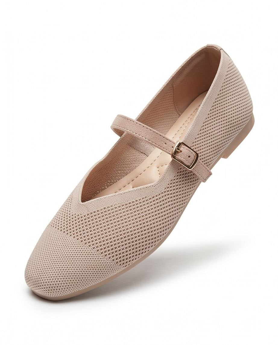 Ballerines Mary Jane en maille tricotée