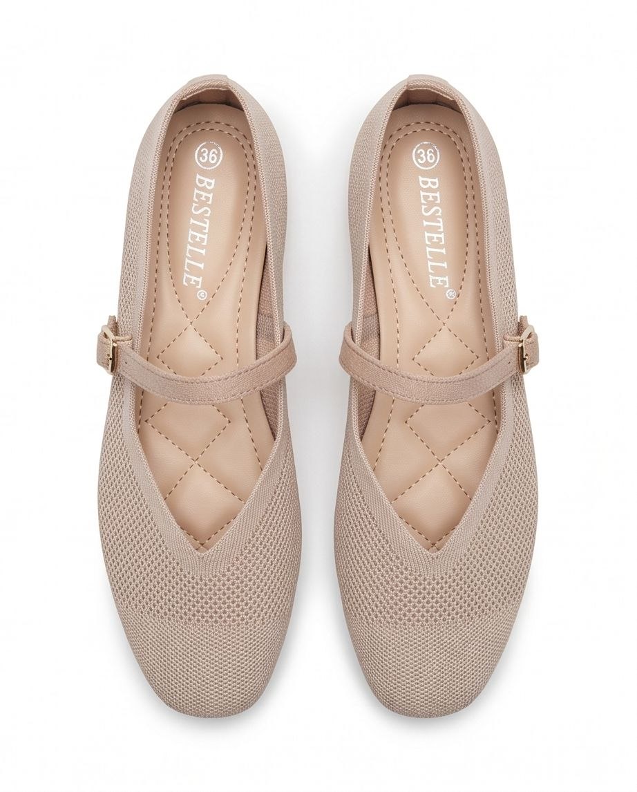 Ballerines Mary Jane en maille tricotée