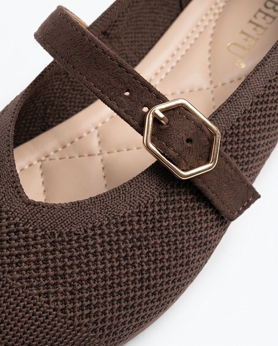 Ballerines Mary Jane en maille tricotée