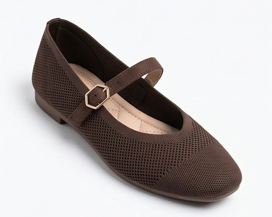 Ballerines Mary Jane en maille tricotée