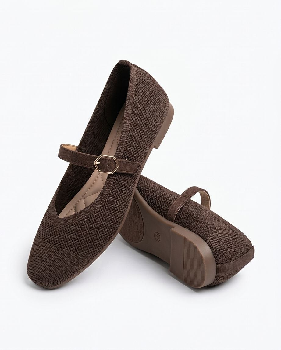 Ballerines Mary Jane en maille tricotée