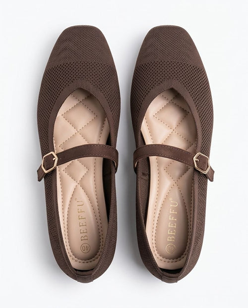 Ballerines Mary Jane en maille tricotée