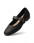 Ballerines Mary Jane en cuir tressé