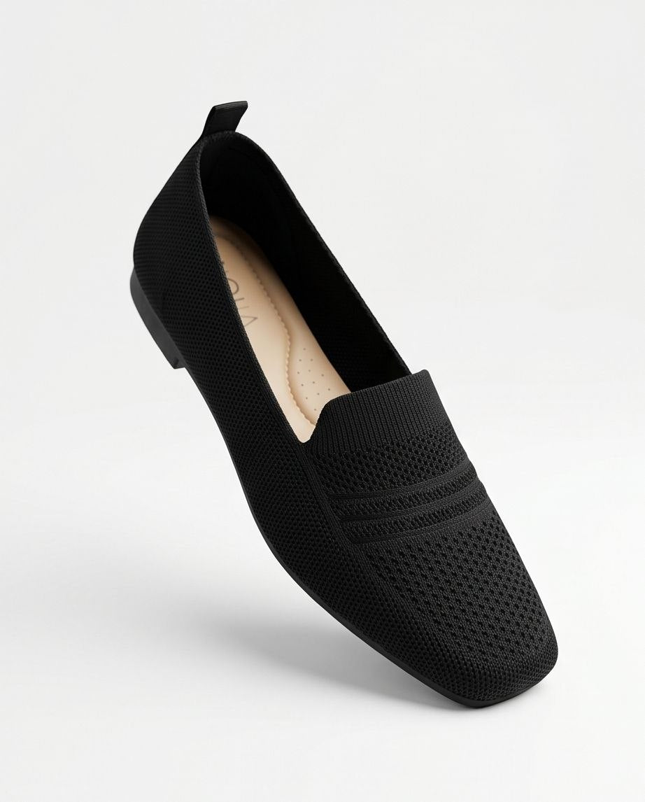 Mocassins en maille tricotée